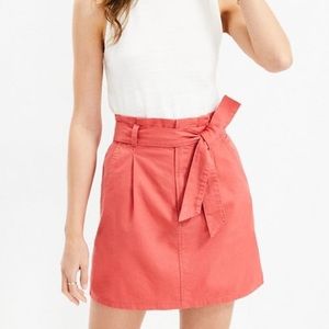 Ann Taylor Loft Tie Waist Pocket Utility Skirt in Coral Flare, Size 10, New